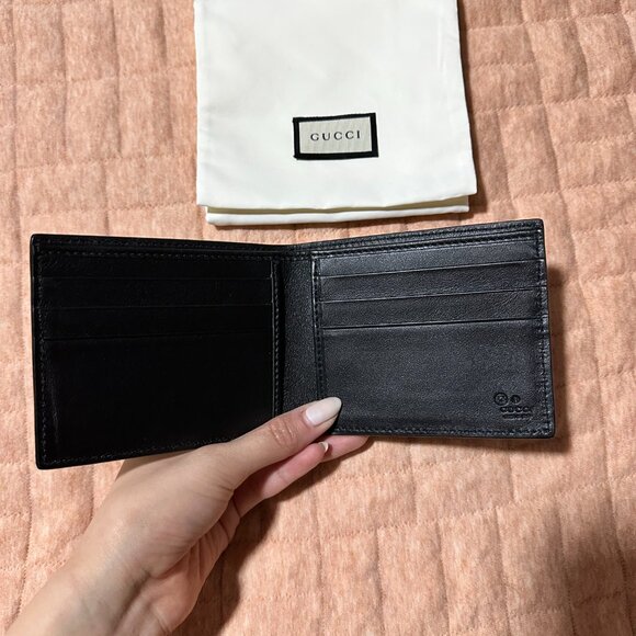 GUCCI GG Embossed Men's Leather Wallet - Black - NEW - Picture 3 of 6
